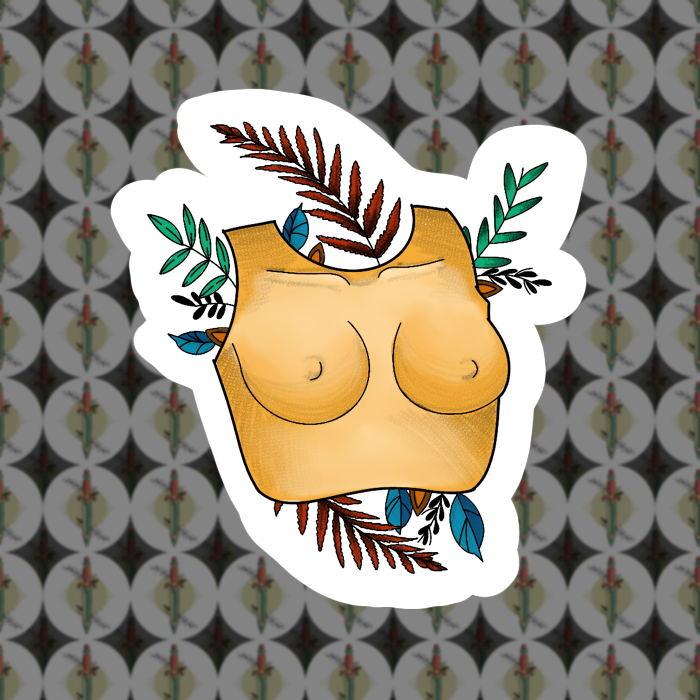 Golden chest plate sticker