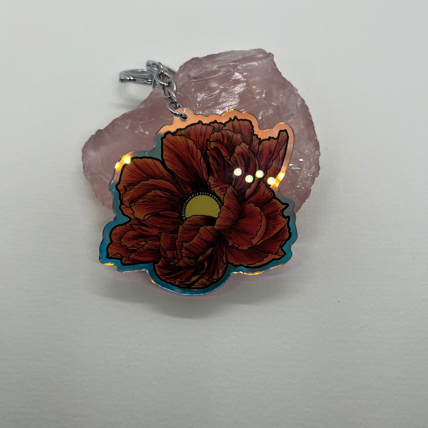 Peony keychain