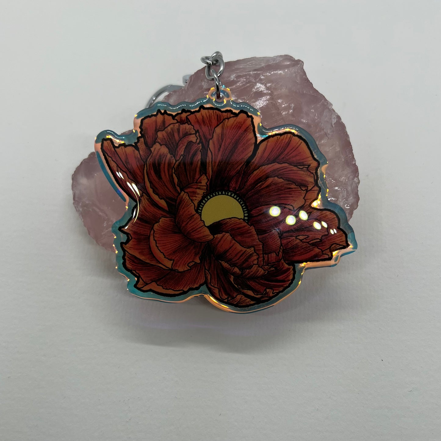 Peony keychain