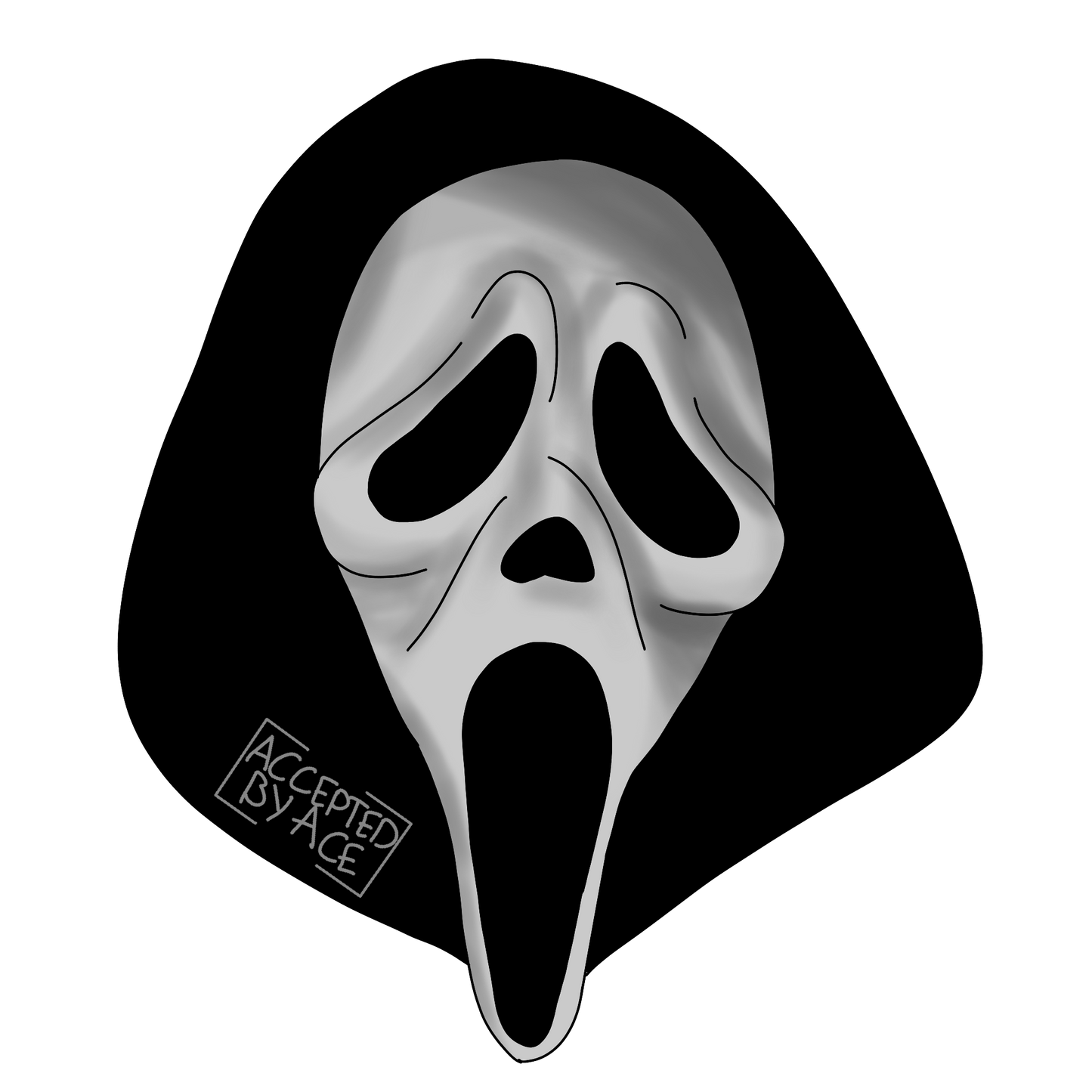 Ghost face sticker