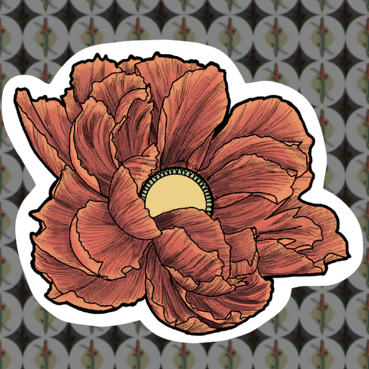 Peony sticker