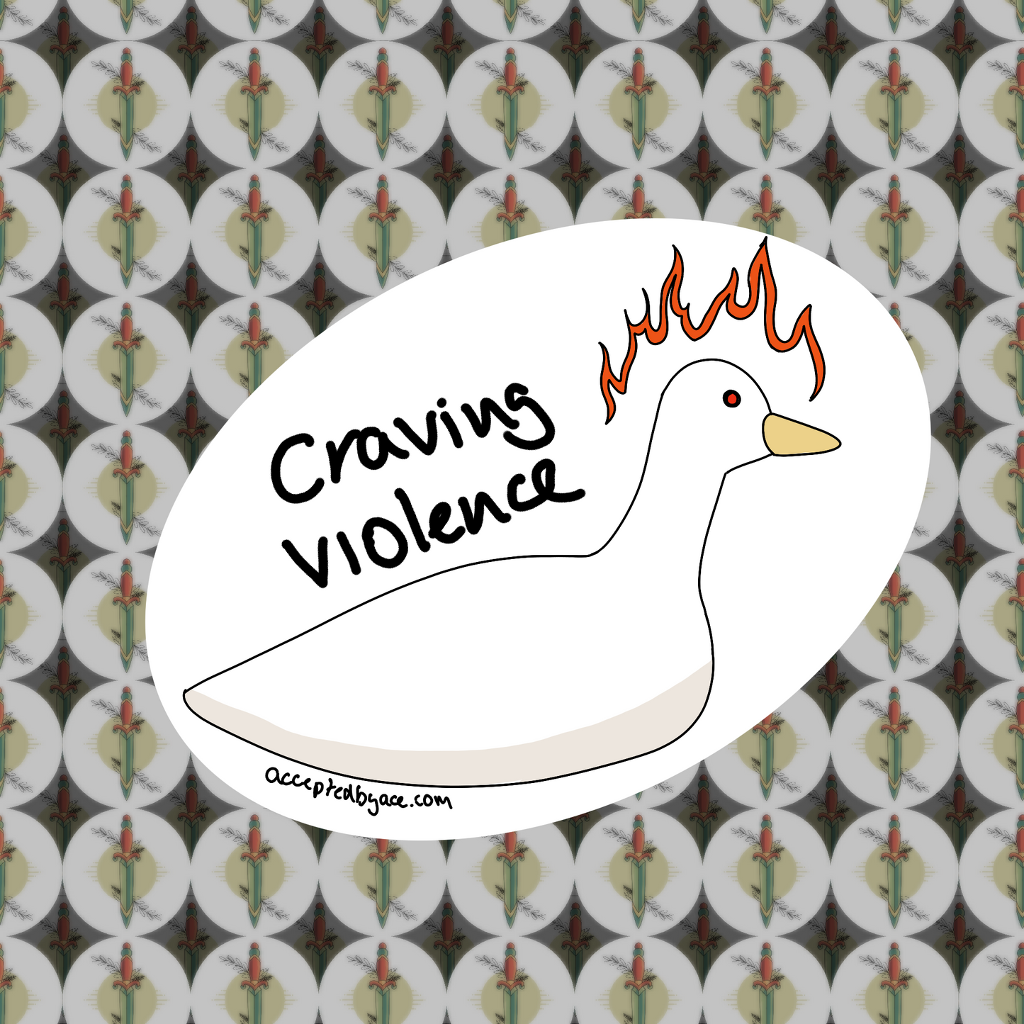 Craving violence duck sticker