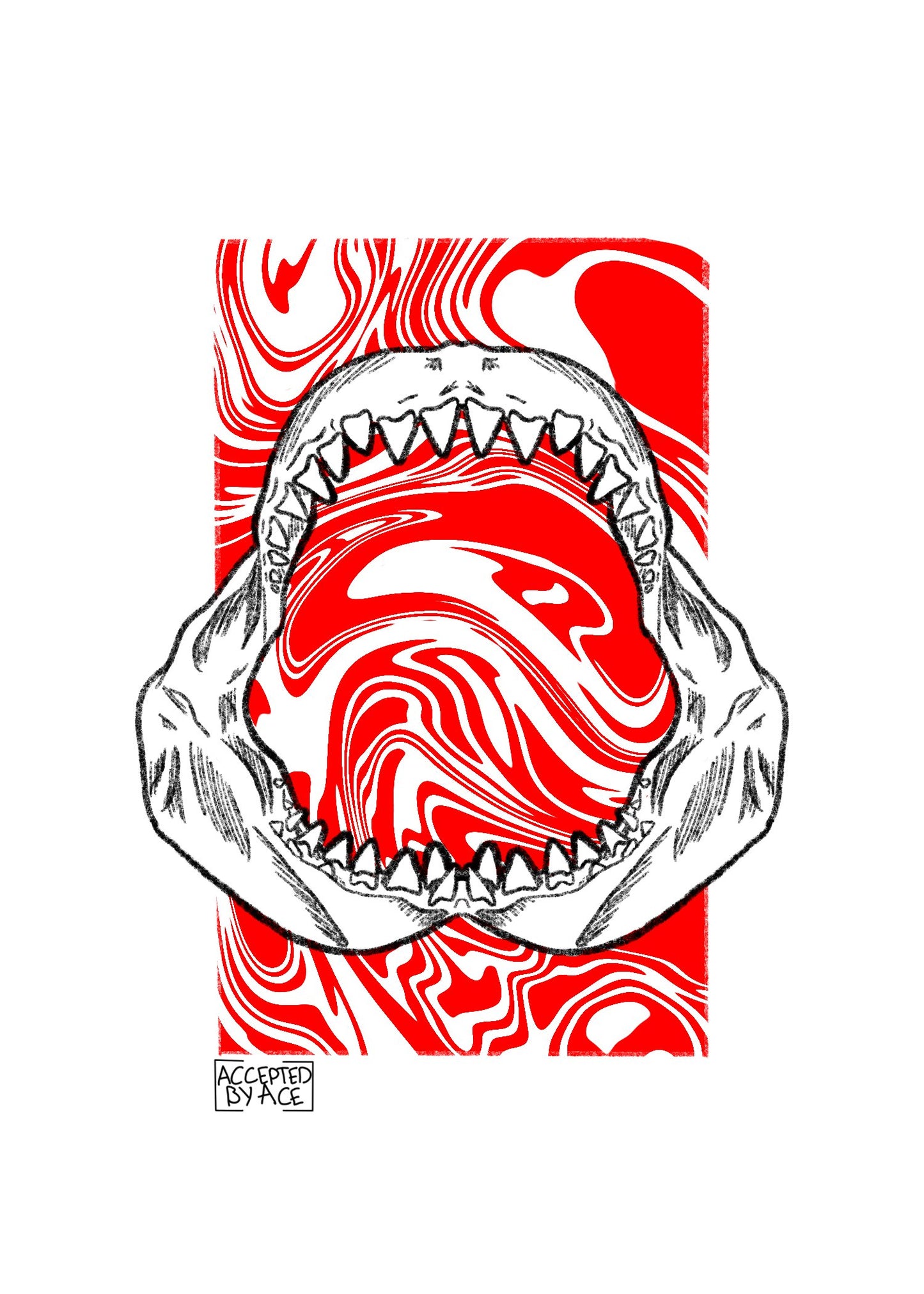 Shark jaw print